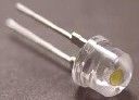 LED Ф8mm светодиод бял сламена шапка  0.75W