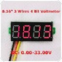 цифров волтметър мини 0-100VDC 4 разряда 0.36``