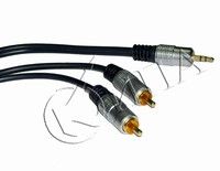 Cable-H 2RCA-3.5/500 кабел 2RCA- ф3.5mm син 5m