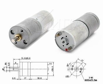 микро мотор с редуктор 12V 10об/мин