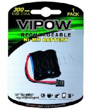 2.4V 0.3Ah акумулаторна батерия Ni-MH2/3AA VIPOW