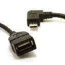 кабел OTG USB F USB micro M 0.15m  ъглов