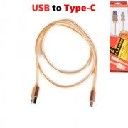 cable168/1 USB тип type C textil кабел златист