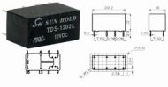 TDS1202L реле 12VDC 2A 2 превключващи к-та DPDT