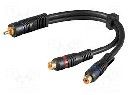 преход с кабел 2RCA F гнездо 1RCA M щифт 0.2m