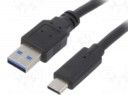 кабел USB3 A M USB type C M 3m позлатени