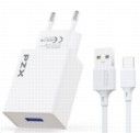 зарядно 220V 5V 2.4A USB PZX P28 с кабел USB C